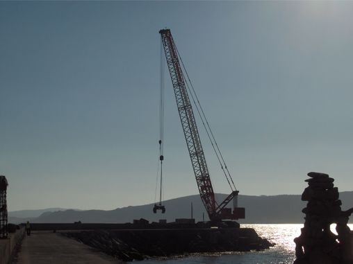 Large crawler with industrial claw